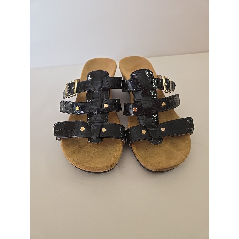 Vionic Women's 381 Park Radia Navy Blue Cork Wedge Sandals Shoes Size 6 M EUC - Picture 14 of 15